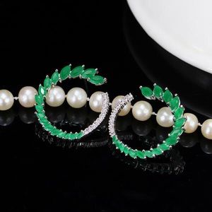 925 STERLING SILVER green leaf stud earrings😍